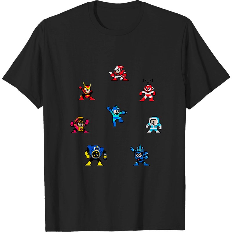 T-shirt Megaman Bosses pour hommes - Noir — T-shirts pour hommes