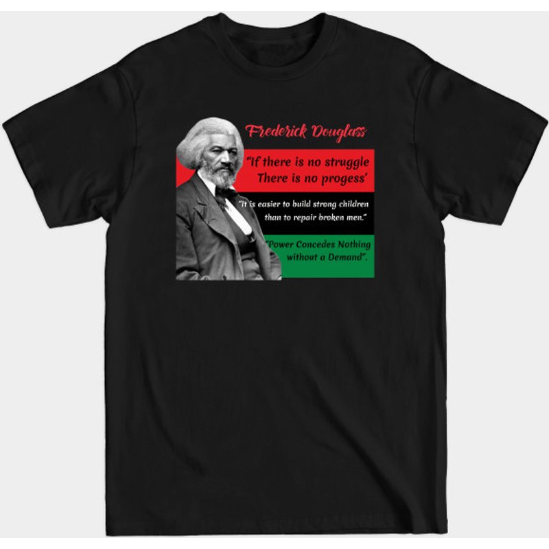 T-shirt pour hommes avec citations de Frederick Douglass et drapeau panafricain — T-shirts pour hommes