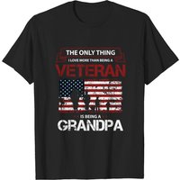 T-shirt Love Veteran Grandpa pour hommes en noir — T-shirts pour hommes