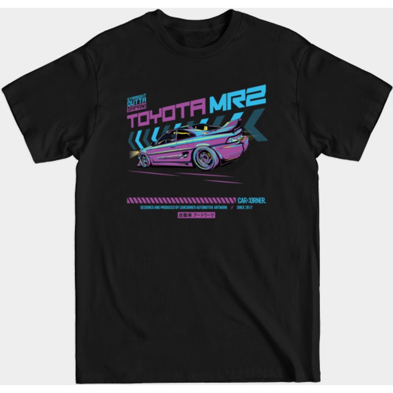 T-shirt Toyota MR2 SW20 pour hommes - CarCorner - Noir — T-shirts pour hommes