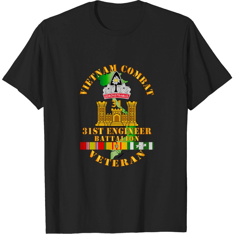 Vietnam Combat Veteran W 31st Engineer Bn T-Shirt for Men — Mens T Shirts