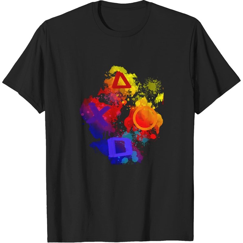T-shirt pour hommes PS4 Buttons en noir — T-shirts pour hommes