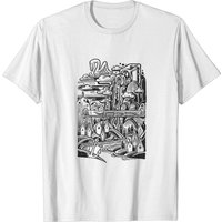 T-shirt pour hommes Fantasy World Fountain Pen Sketch — T-shirts pour hommes