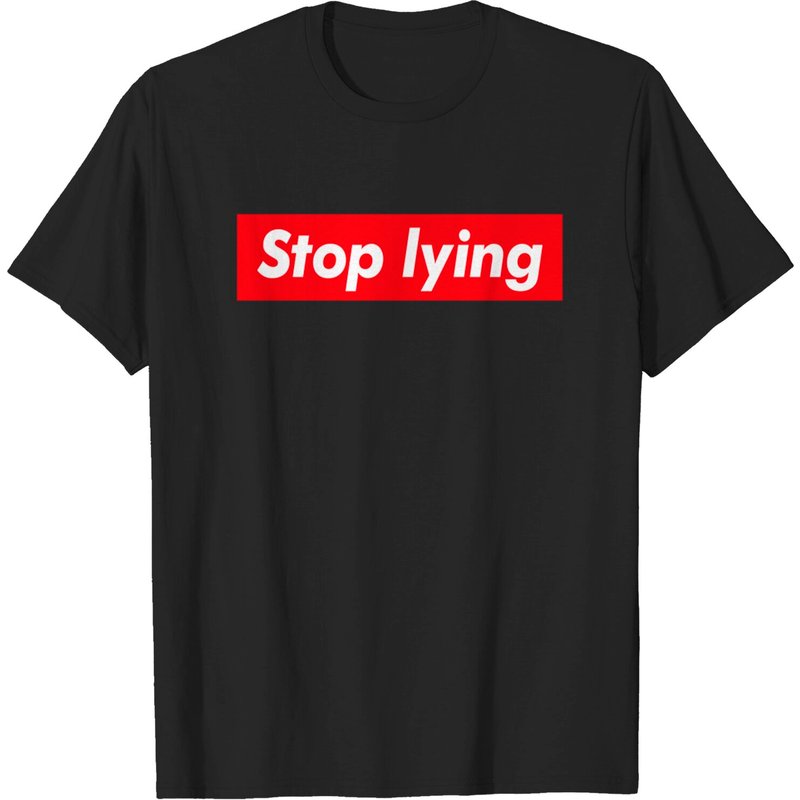 T-shirt pour hommes Stop Lying en noir — T-shirts pour hommes