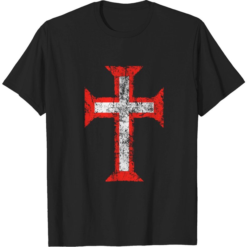 T-shirt Distressé Order of Christ Cross-Templar-Portugal pour Hommes — T-shirts pour hommes