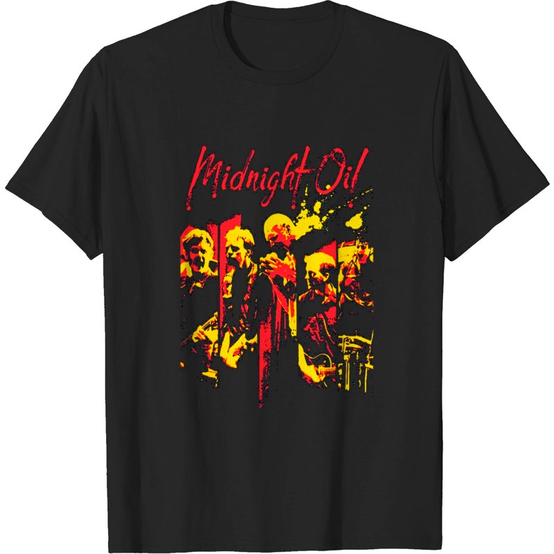 T-shirt Noir pour Hommes Midnight Oil — T-shirts pour hommes