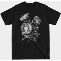 T-shirt pour hommes Fleurs Noires et Blanches
