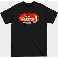 T-shirt pour hommes Alaska Fishing en noir — T-shirts pour hommes