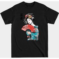 T-shirt pour hommes Geisha en noir