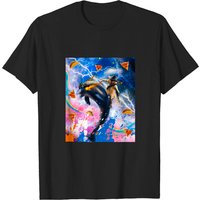 T-shirt Galaxy Cowboy Cat On Space Dolphin pour hommes — T-shirts pour hommes
