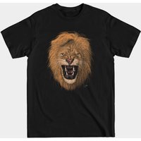 T-shirt Roaring Lion - Lion pour hommes en noir — T-shirts pour hommes