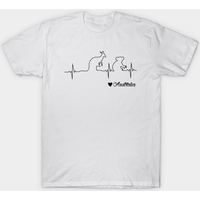 T-shirt Australie Heartbeat avec Kangourou et Koala pour Hommes