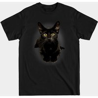 T-shirt pour hommes avec un chat noir aux yeux jaunes — T-shirts pour hommes