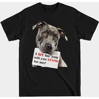 Je m'assois pour toi, vas-tu te lever pour moi ? - T-shirt Pitbull pour hommes — T-shirts pour hommes