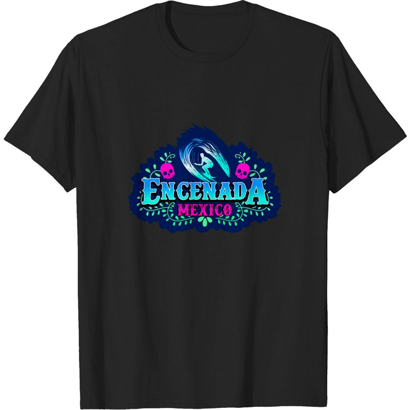 T-shirt Surfing Ensenada Mexico pour hommes - Noir — T-shirts pour hommes
