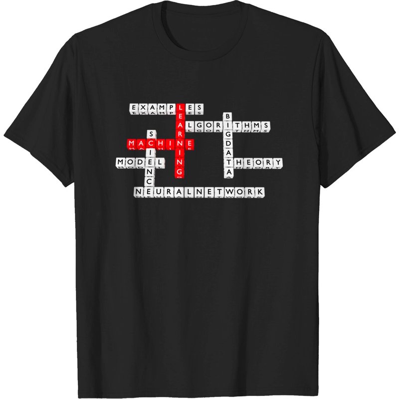 T-shirt Mot Croisé en Apprentissage Machine pour Hommes — T-shirts pour hommes