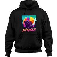 Hoodie Unisexe Noir Stonks Dank Memes Vintage V1 — Sweats à capuche pour hommes