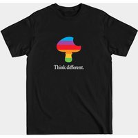T-shirt Think Different Champignon pour Hommes en Noir — T-shirts pour hommes