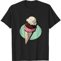 Neapolitan Ice Cream T-Shirt for Men in Black