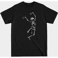 Dancing Skeleton Black and White T-Shirt for Men