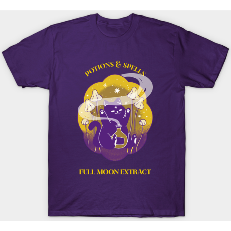 Potions And Spells Full Moon Extract Cat T-Shirt for Men