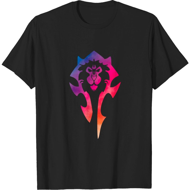 T-shirt Logo Bi-Factionnel Coloré Alliance Horde pour Hommes — T-shirts pour hommes