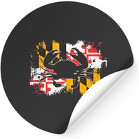 Autocollant Drapeau du Maryland avec Crabe — Autocollants et stickers