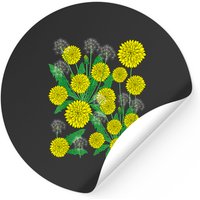 Autocollant Fleur de Pissenlit - Style Carré avec Fini Brillant