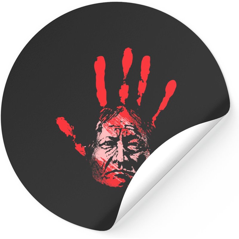 Native American Indigenous Red Hand Sticker