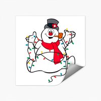 Frosty The Snowman Christmas Lights Portrait Sticker — Stickers & Decals