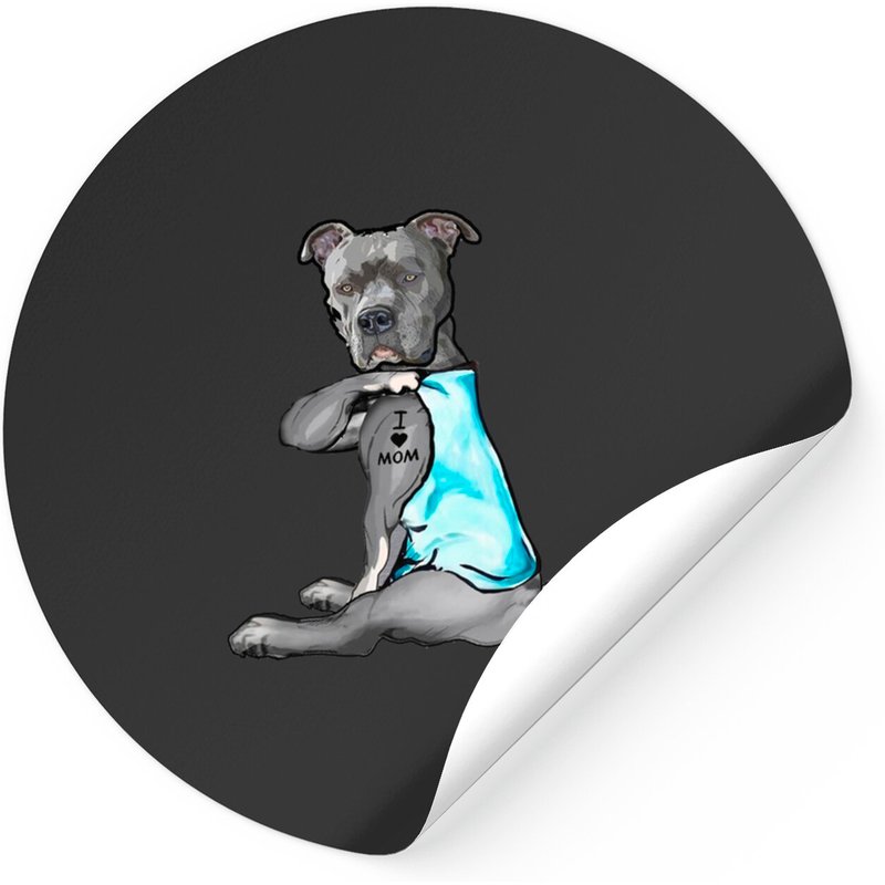 Autocollant Pitbuli Tatoos Love Mom pour Amateurs de Pitbull — Autocollants et stickers