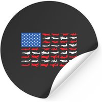 Pilot Airplane American Flag Aviation Sticker