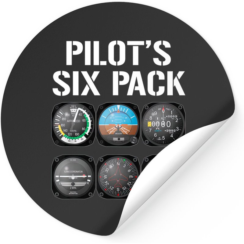 Pilot's Six Pack Sticker - Classic Square Style