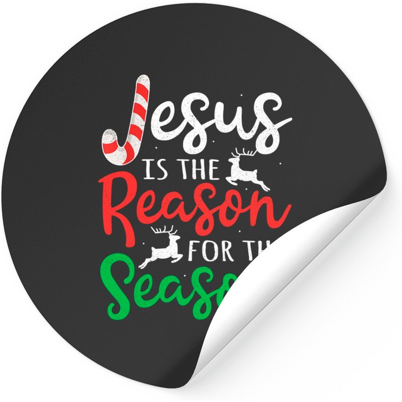 Jesus Is The Reason For The Season Christmas Gift Sticker — Stickers & Decals