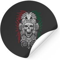 Autocollant de Masque de Crâne Mexicain du Roi Aztèque Ancien — Autocollants et stickers