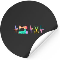 Quilter Sewing Heartbeat Sticker — Stickers & Decals