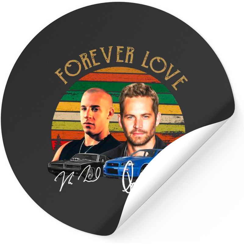 Forever Love Dominic Toretto and Brian Oconner Vintage Sticker — Stickers & Decals