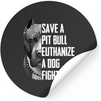 Autocollant Save A Pitbull Euthanize A Dog Fighter — Autocollants et stickers