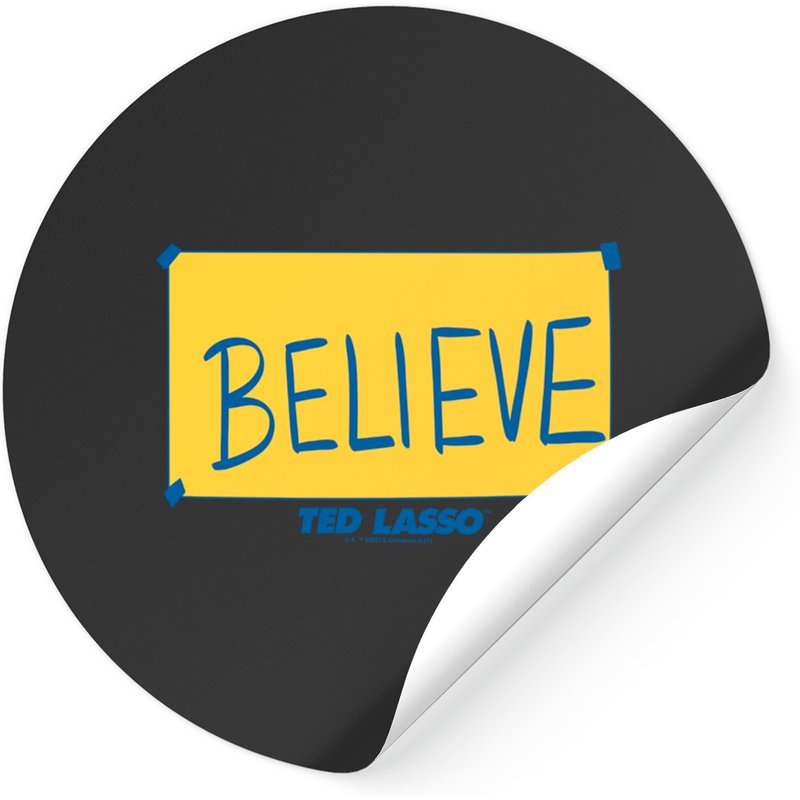 Autocollant Ted Lasso Believe Yellow Sign — Autocollants et stickers
