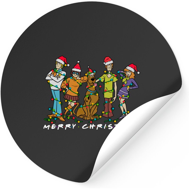 Scooby Doo Friends Lights Santa Hat Christmas Sticker — Stickers & Decals