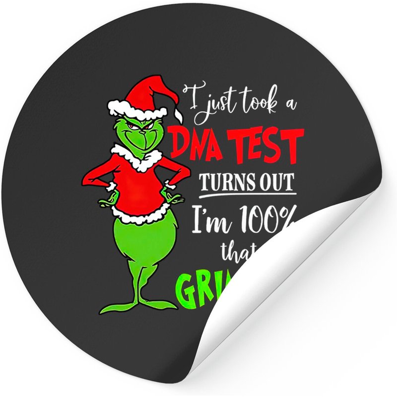 I'm Just Took A DNA Test Grinch Christmas Sticker — Stickers & Decals