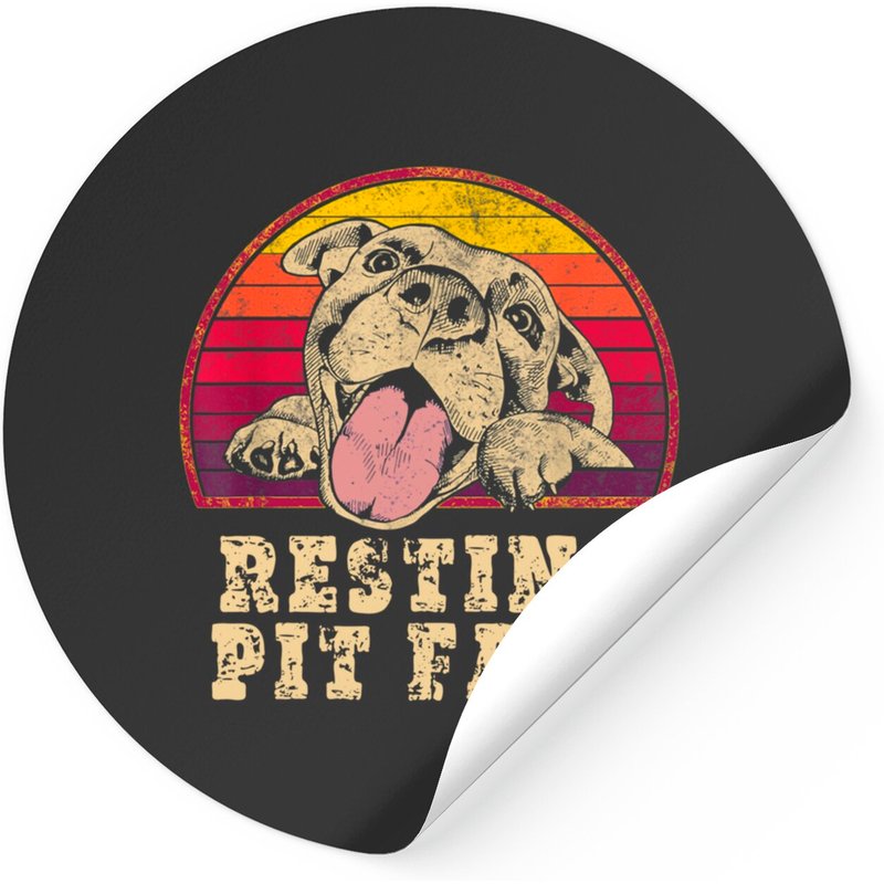 Pitbull Logo Sticker Resting Pit Face Vintage