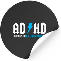 Adhd Highway To Hey Look A Squirrel Funny Sticker