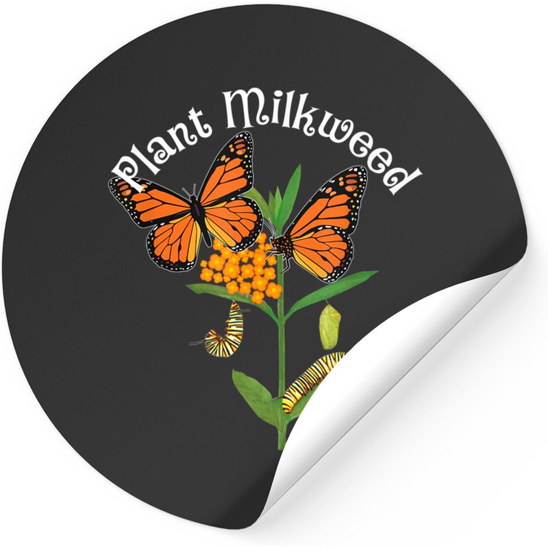 Plant Milkweed Monarch Butterfly Sticker — Stickers & Decals