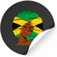 Jamaican Clothing Women Flag Colors Top Sticker — Stickers & Decals