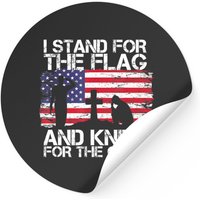 Autocollant I Stand For The Flag And Kneel For The Cross US — Autocollants et stickers