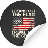 Patriot I Stand For The Flag I Kneel For The Cross Military Sticker — Stickers & Decals