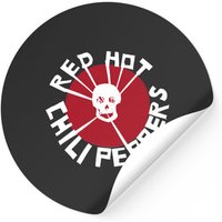 Red Hot Chili Peppers Flea Art Circle Skull Sticker — Stickers & Decals