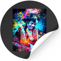 Autocollant Jimi Hendrix pour thème noir