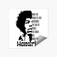 Jimi Hendrix Quote Sticker - Classic Square Design — Stickers & Decals